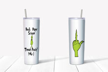Load image into Gallery viewer, Grinch Rock Paper Scissors with Finger tumbler
