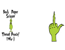 Load image into Gallery viewer, Grinch Rock Paper Scissors with Finger tumbler

